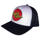 LIMITED EDITION SNAP BACK MESH HAT - WHITE BLACK - D5 BODYBOARD SHOP