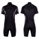 ATTICA OMEGA SHORT SLEEVE CHEST ZIP 2/2mm SPRINGSUIT BLACK - D5 BODYBOARD SHOP
