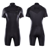 ATTICA OMEGA SHORT SLEEVE CHEST ZIP 2/2mm SPRINGSUIT BLACK NOIR - D5 BODYBOARD SHOP