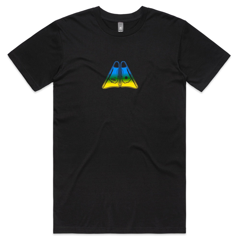 GYROLL FINS TEE - BLCK FADE - D5 BODYBOARD SHOP