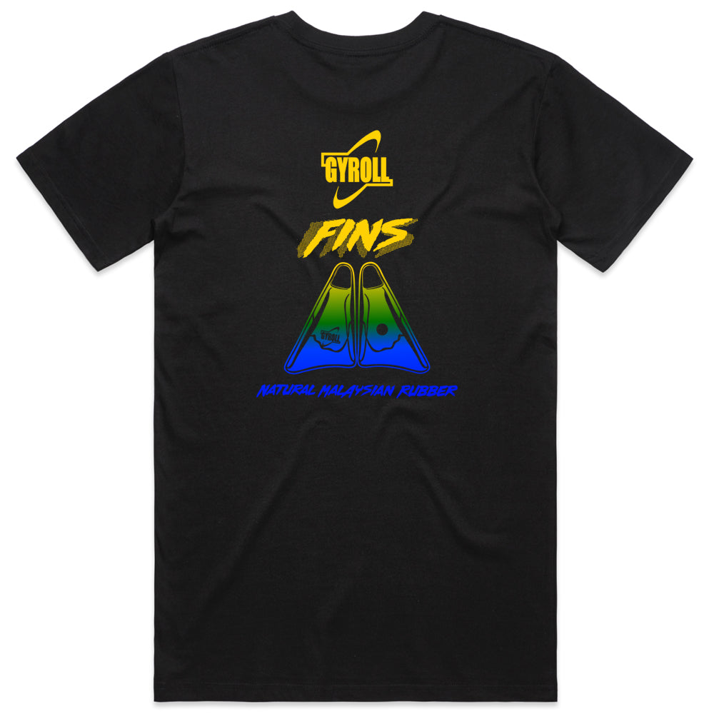 GYROLL FINS TEE - BLCK FADE - D5 BODYBOARD SHOP