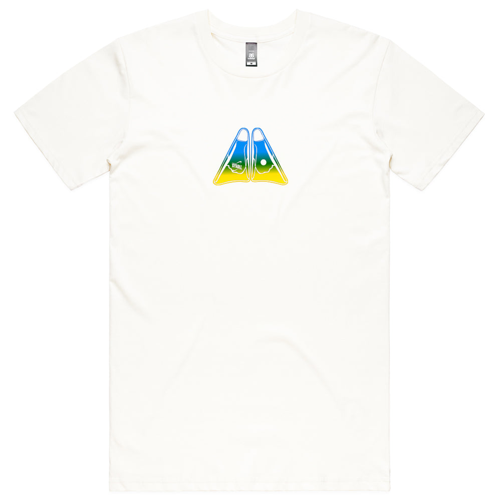 GYROLL FINS TEE - WHITE FADE - D5 BODYBOARD SHOP