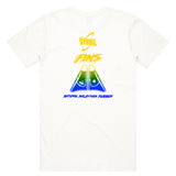GYROLL FINS TEE - WHITE FADE - D5 BODYBOARD SHOP